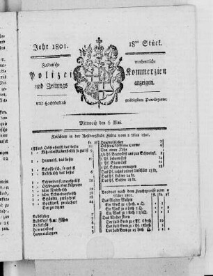 18tes Stück, Ausgabe vom 6. Mai 1801