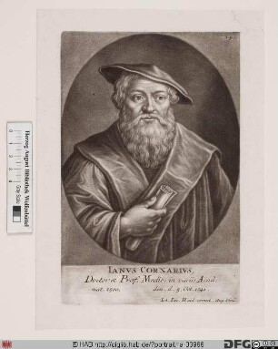 Bildnis Janus Cornarus (Cornarius) (eig. Johann Hagenbut, Hanbut od. Haynpol)