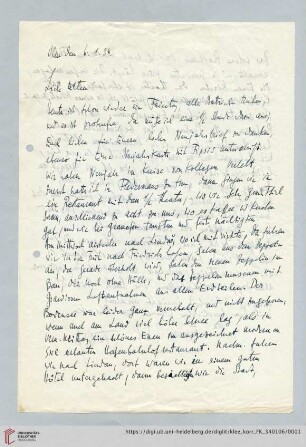 Familienkorrespondenz Klee: Brief von Felix Klee an Lily Klee und Paul Klee