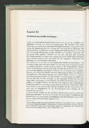 Kapitel XII. Der Entwurf sequentieller Schaltungen