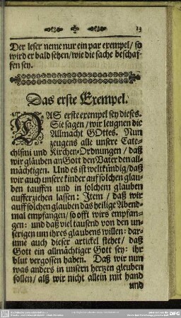Das erste Exempel
