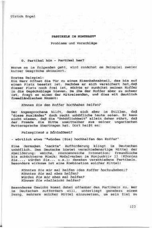 Partikeln im Kontrast : Probleme und Vorschläge