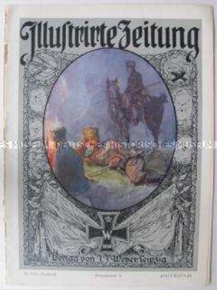 Wochenzeitschrift "Illustrirte Zeitung" mit Bildern und Texten zum Kriegsgeschehen (Nachdruck?)