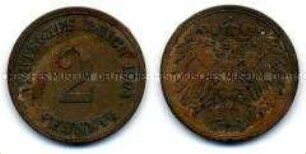 Deutsches Reich, 2 Pfennig