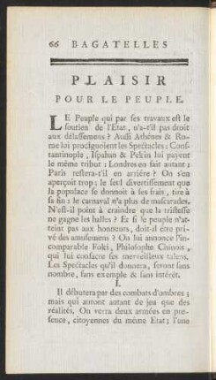 Plaisir Pour Le Peuple