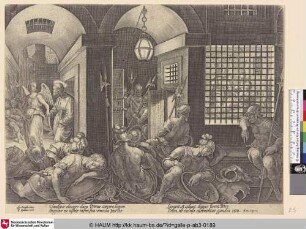 [St. Peter freed from prison by the angel; Der Engel befreit Petrus aus dem Gefängnis]