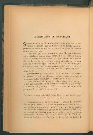 Entretelones de un estreno
