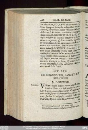 Tit. XVII. De Rebus Sacris, Sanctis Et Religiosis.