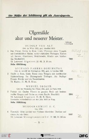 Ölgemälde alter und neuerer Meister (Nr. 1-34)