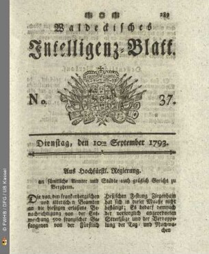 No. 37. Dienstag, den 10ten September 1793