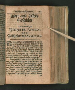 Liebes- und Helden-Geschichte Des Durchlauchtigen Printzen von Aurasien, Un der Prinzeßin von Amarianen.