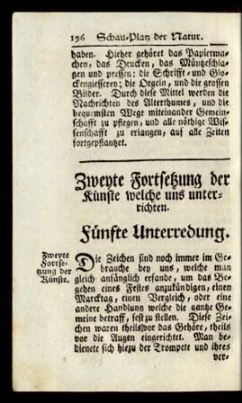 Zweyte Fortsetzung der Künste welche uns unterrichten. Fünfte Unterredung
