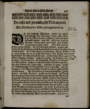 Die acht und zwaintzigiste Betrangnus. Wie Christus der Herr gefangen worden