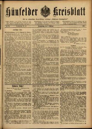 Ausgabe vom Donnerstag, den 05. Februar 1914.