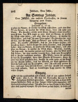 308-310, Evangelium; Eingang