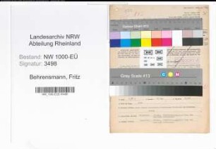 Entnazifizierung Fritz Behrensmann, geb. 01.06.1897 (Arbeiter)