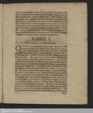 Caput I. De nominis consideratione