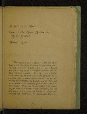 Sr. Hochfreiherrl. Excellenz dem Königl. Wirklichen Geheimen Staats- und Justiz-Minister