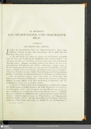 II. Abschnitt. Das Selbständige Und Dekorative Bild