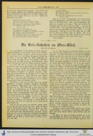 Die Kali-Industrie im Ober-Elsaß.