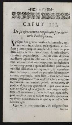 Caput III. De praeparatione corporum pro mercurio Philosophorum