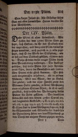 Der CIV. Psalm.