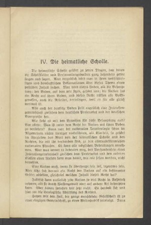 IV. Die heimatliche Scholle
