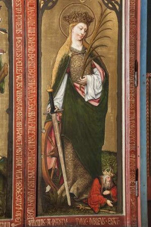 Hochaltar — Linker Flügel: Heiliger Sebastian und Heilige Katharina — Heilige Katharina