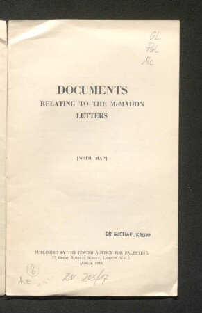 Documents relating to the McMahon letters ...