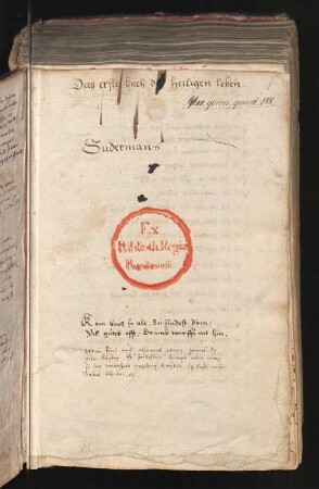 Besitznachweis und Vermerke von Daniel Sudermann