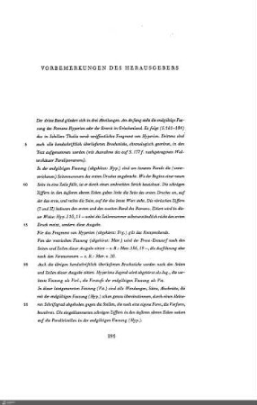 Vorbemerkungen des Herausgebers
