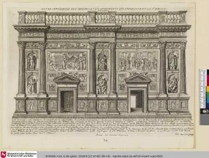 REPRESENTATION DES MVRAILLES ET ORNAMENTS VI ENVORINMENT LA St.MAISON; Septentrion; [Nördliche Seitenwand der Santa Casa in Loreto; Nördliche Seitenwand der Basilika vom Heiligen Haus in Loreto; North side of the wall surrounding the Casa Santa in Loreto]