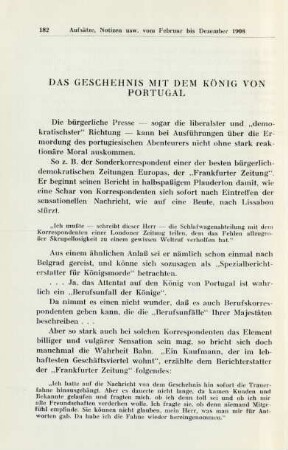 Das Geschehnis Mit Dem König Von Portugal