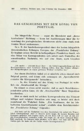 Das Geschehnis Mit Dem König Von Portugal