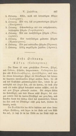 Erste Ordnung. Kaefer (Coleoptera.)
