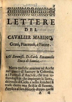 Lettere del caval. Marino gravi, argute, e facete