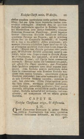 Caput II. Ecclesiae Christianae origo, & differentia