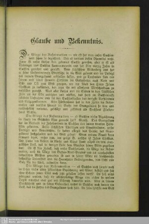 Glaube und Bekenntnis