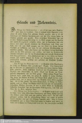 Glaube und Bekenntnis