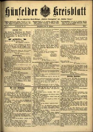 Ausgabe vom Samstag, den 25. Januar 1913.