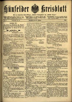 Ausgabe vom Samstag, den 25. Januar 1913.
