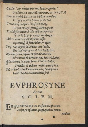 Euphrosyne donat Solem.