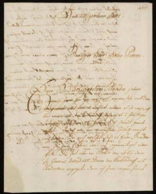 Brief von Georg Finck an Johann Friedrich von Uffenbach. Augsburg, 1.11.1744