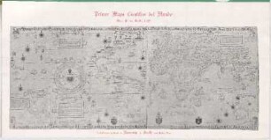 Carta Universal En que Se contiene todo lo que del mundo Se ha descubierto fasta agora : La qual Se devide en dos partes conforme A la capitulaçion que hizieron los catholicos Reyes de españa y el Rey don Juan de portogual En Tordesillas: Año de 1494