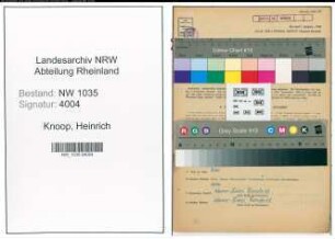 Entnazifizierung Heinrich Knoop , geb. 05.04.1898 (Steiger)