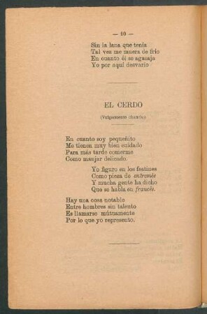 El cerdo : (Vulgarmente chancho)