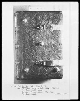 Martyrolog mit Nekrolog, Regula Sancti Benedicti und anderes — Frontdeckel