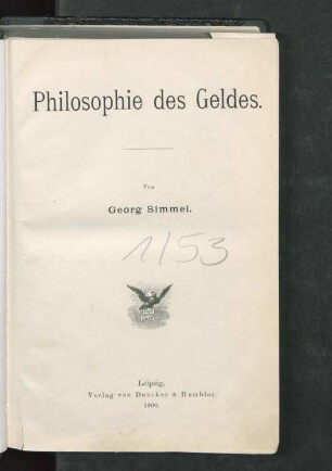 Philosophie des Geldes