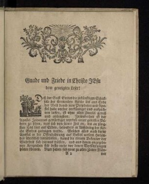 Gnade und Friede in Christo Jesu dem geneigten Leser!