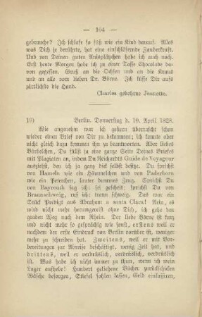 19) [Brief vom] 10. April 1828